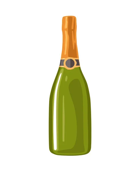 Şampanya şişesi. Vintage vektör resmi web için oyma — Stok Vektör