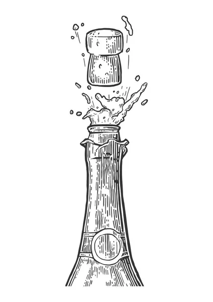 Bottiglia di Champagne esplosione . — Vettoriale Stock