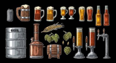 Dokunma, sınıf, kutu, şişe ve bira fabrikası tank ile bira koymak.