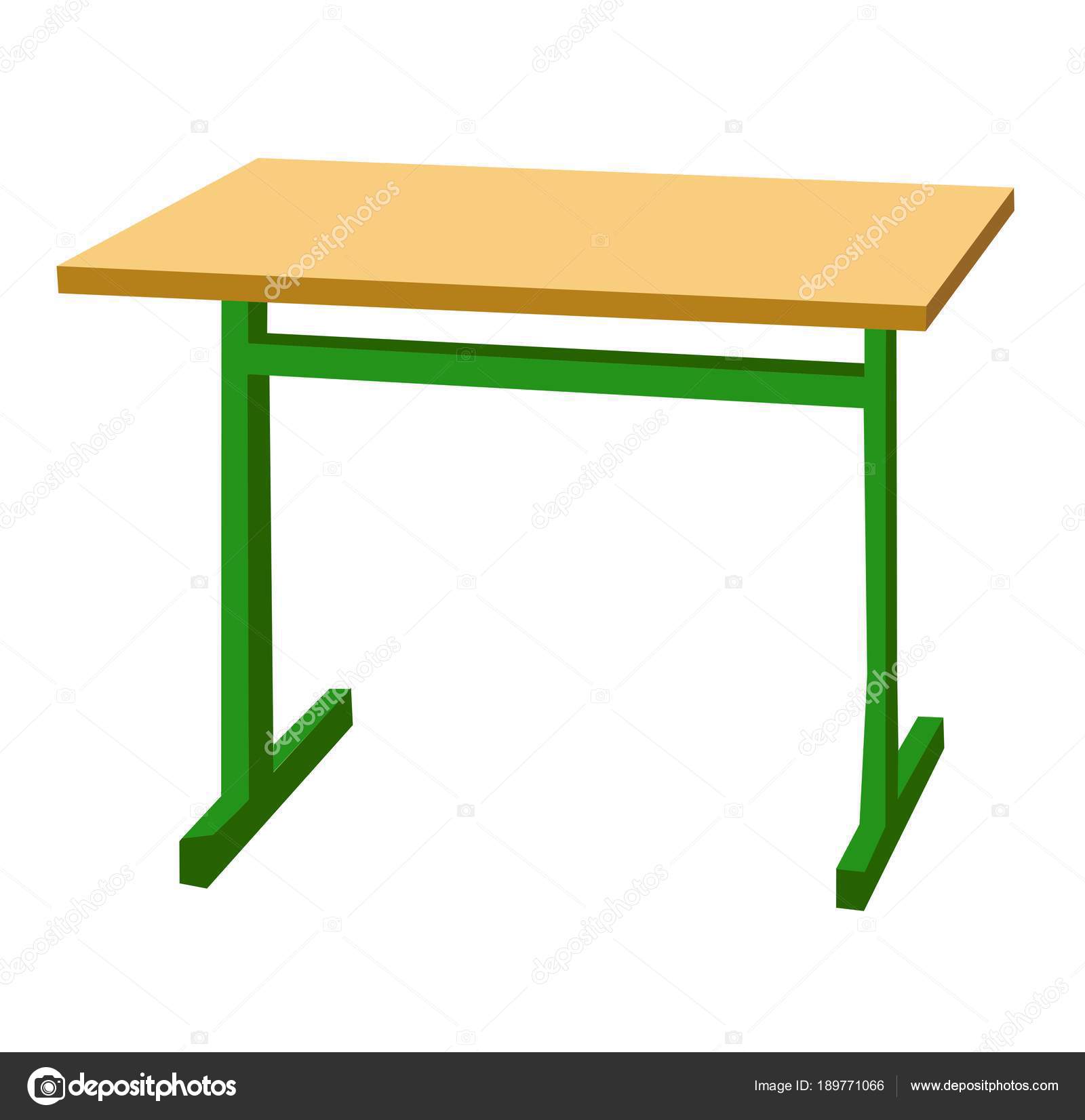 School Desk Color Vector Flat Ilration Isolated On