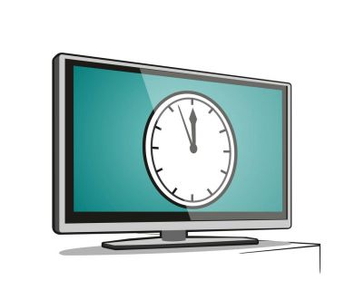 TV İzleyicisi görüş açısı, beyaz arka plan üzerinde düz illüstrasyon vektör