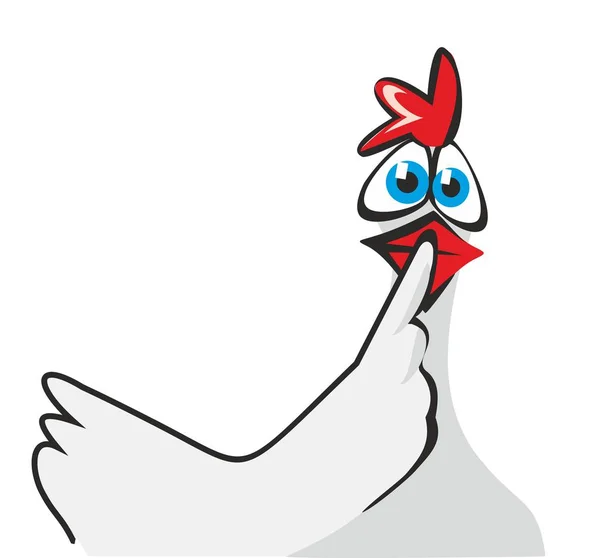 Pollo sorpreso. Illustrazione piatta a colori isolata su sfondo bianco — Vettoriale Stock