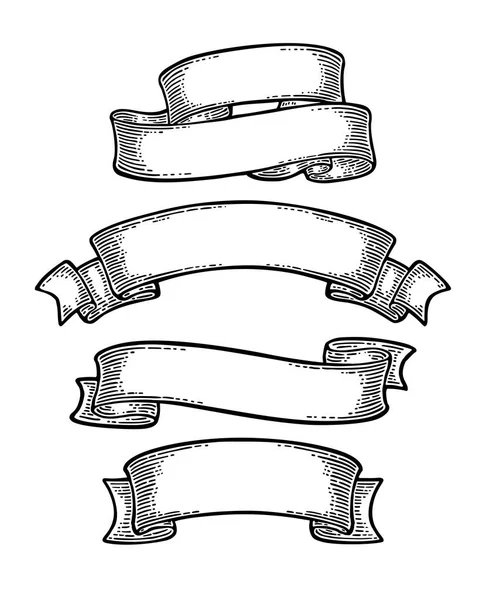 Conjunto de cintas aisladas sobre fondo blanco. Vector — Vector de stock