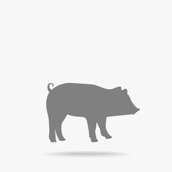 돼지 또는 돼지 백색 배경입니다. 평면 벡터 — 스톡 벡터