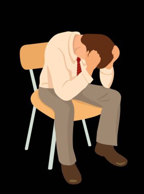 Baş ağrısı ile stres altında overworked işadamıdır
