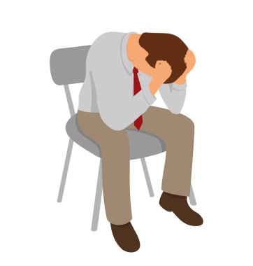 Baş ağrısı ile stres altında overworked işadamıdır