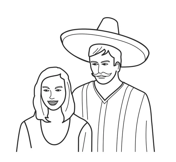 Мексиканский мужчина и женщина — стоковый вектор