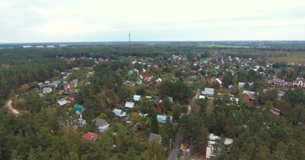 Zomer dorp luchtfoto — Stockvideo