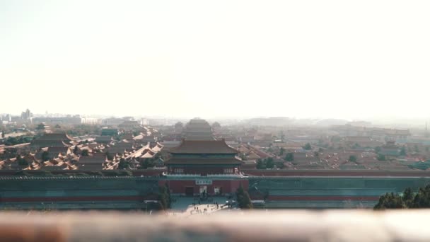 Peking, Kina 3 januari 2020: Förbjuden stad i Peking sedd från Jinshan Park vintern 2020 — Stockvideo