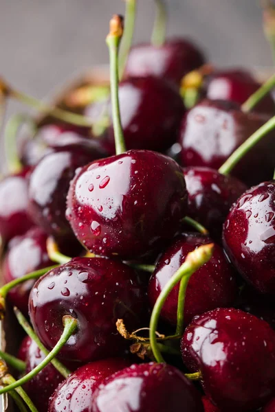 Fresh cherry on a table with water drops. Macro Royalty Free Stock Images