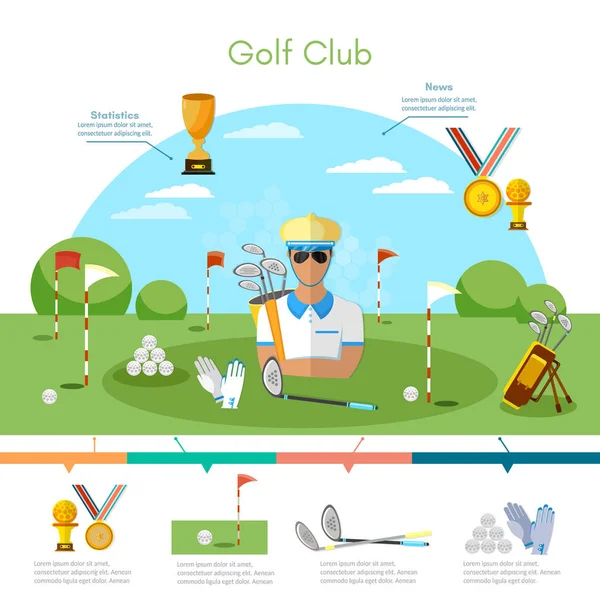 Golf sports championship infographic elements, playing golf