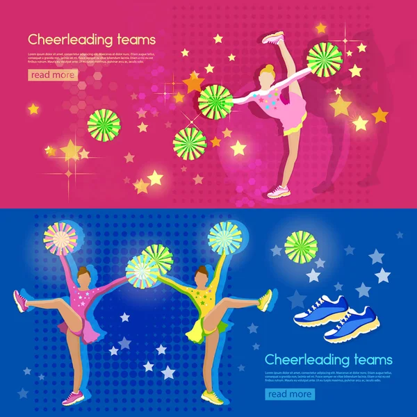 Cheerleading team banners school sports championship pom poms