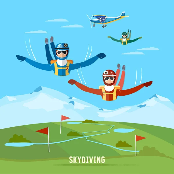 スカイダイビングストックベクター ロイヤリティフリースカイダイビングイラスト Depositphotos