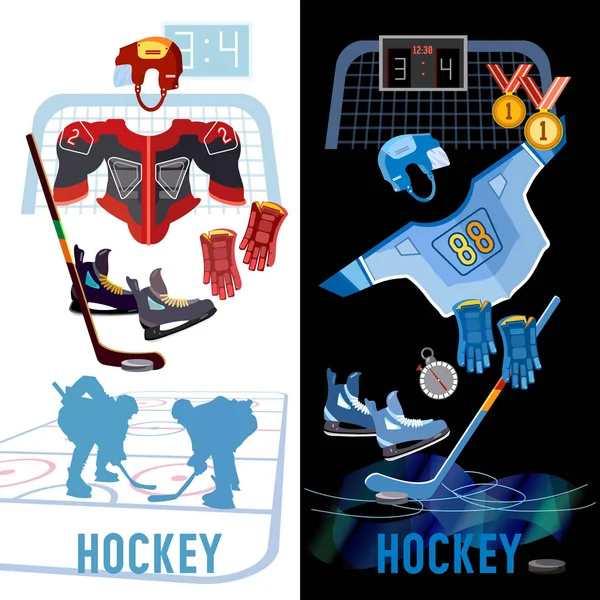 Hockey banner. World ice hockey championship, players shoots