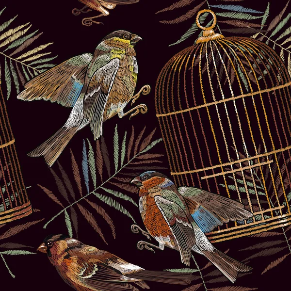 Gráfico de punto de Cruz Estilo Vintage Chic Jaula De Pájaro Gráfico sólo