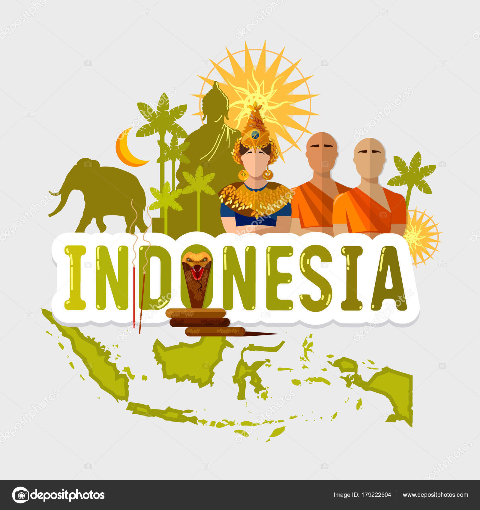 Reizen naar Indonesië. Tradities en cultuur — Stockvector © Matriyoshka 179222504 Reizen naar Indonesië. Tradities en cultuur — Stockvector © Matriyoshka 179222504