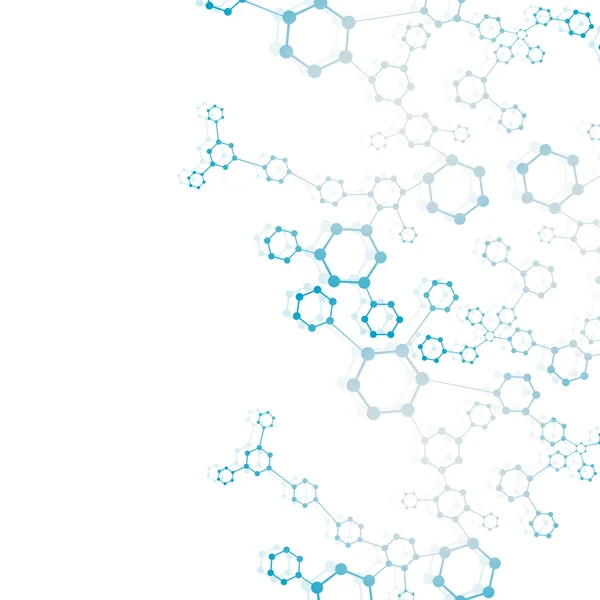 Struktura molekuła i komunikacja Dna, atom, neurony. Koncepcja naukowa dla twojego projektu. Połączone linie kropkami. Medycyna, technologia, chemia, wiedza naukowa. Ilustracja wektora. — Wektor stockowy