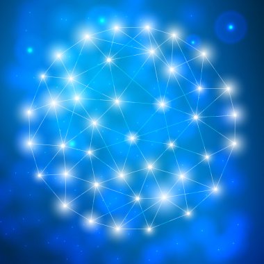 Yapı molekülü ve iletişim DNA, atom, nöronlar. Tasarımın için bilim konsepti. Noktalarla birleştirilmiş çizgiler. Tıp, teknoloji, kimya, bilim geçmişi. Vektör illüstrasyonu.