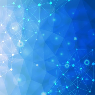 Yapı molekülü ve iletişim DNA, atom, nöronlar. Tasarımın için bilim konsepti. Noktalarla birleştirilmiş çizgiler. Tıp, teknoloji, kimya, bilim geçmişi. Vektör illüstrasyonu.