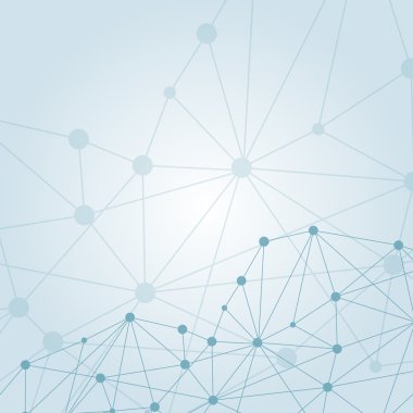 Yapı molekülü ve iletişim DNA, atom, nöronlar. Tasarımın için bilim konsepti. Noktalarla birleştirilmiş çizgiler. Tıp, teknoloji, kimya, bilim geçmişi. Vektör illüstrasyonu.