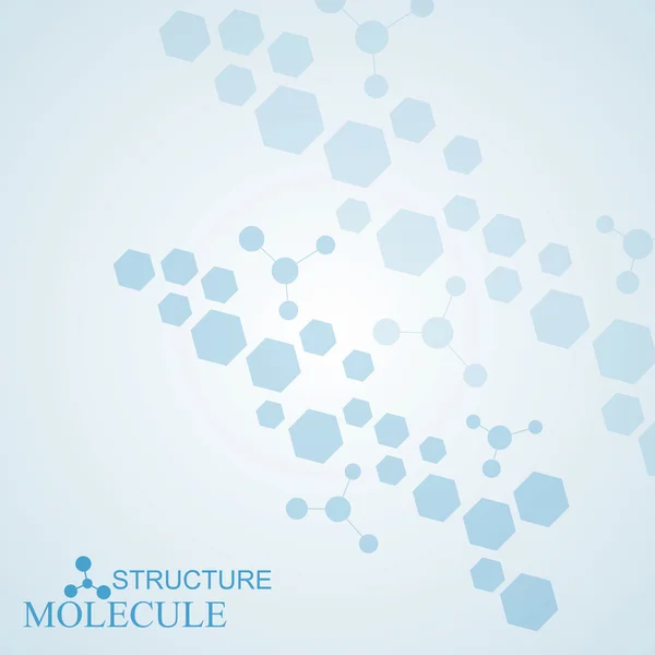 Struktura molekuła i komunikacja Dna, atom, neurony. Koncepcja naukowa dla twojego projektu. Połączone linie kropkami. Medycyna, technologia, chemia, wiedza naukowa. Ilustracja wektora. — Wektor stockowy