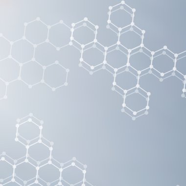 Yapı molekülü ve iletişim DNA, atom, nöronlar. Tasarımın için bilim konsepti. Noktalarla birleştirilmiş çizgiler. Tıp, teknoloji, kimya, bilim geçmişi. Vektör illüstrasyonu.