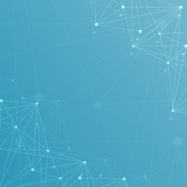 Yapı molekülü ve iletişim DNA, atom, nöronlar. Tasarımın için bilim konsepti. Noktalarla birleştirilmiş çizgiler. Tıp, teknoloji, kimya, bilim geçmişi. Vektör illüstrasyonu.