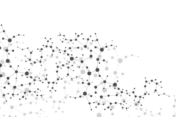 Strukturmolekül und Kommunikation Dna, Atom, Neuronen. Science-Konzept für Ihr Design. Verbundene Linien mit Punkten. Medizin, Technologie, Chemie, wissenschaftlicher Hintergrund. Vektorillustration. — Stockvektor