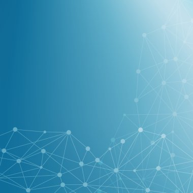 Yapı molekülü ve iletişim DNA, atom, nöronlar. Tasarımın için bilim konsepti. Noktalarla birleştirilmiş çizgiler. Tıp, teknoloji, kimya, bilim geçmişi. Vektör illüstrasyonu.