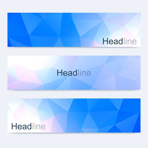 モダンなベクター バナーの科学的なセットです。カラフルな多角形の背景。モダンなスタイリッシュな三角形の背景。医療、技術、化学デザイン. — ストックベクタ