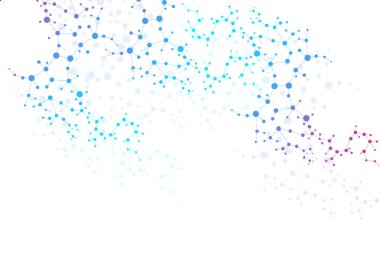 Yapı molekülü ve iletişim. DNA, atom, nöronlar. Tasarımınız için bilimsel bir kavram. Noktalarla birleştirilmiş çizgiler. Tıp, teknoloji, kimya, bilim geçmişi. Vektör illüstrasyonu.