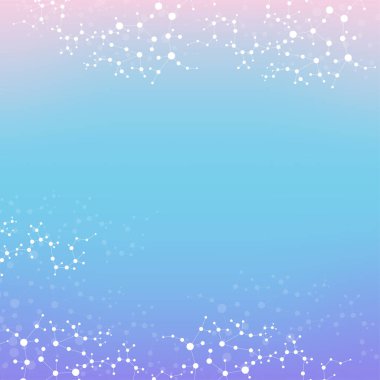 Yapı molekülü ve iletişim. DNA, atom, nöronlar. Tasarımınız için bilimsel bir kavram. Noktalarla birleştirilmiş çizgiler. Tıp, teknoloji, kimya, bilim geçmişi. Vektör illüstrasyonu.