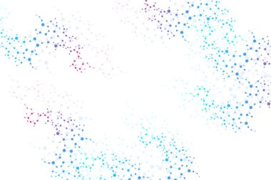 Yapı molekülü ve iletişim. DNA, atom, nöronlar. Tasarımınız için bilimsel bir kavram. Noktalarla birleştirilmiş çizgiler. Tıp, teknoloji, kimya, bilim geçmişi. Vektör illüstrasyonu