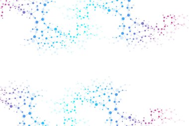 Yapı molekülü ve iletişim. DNA, atom, nöronlar. Tasarımınız için bilimsel bir kavram. Noktalarla birleştirilmiş çizgiler. Tıp, teknoloji, kimya, bilim geçmişi. Vektör illüstrasyonu.