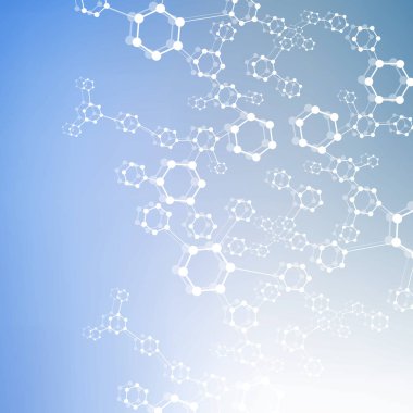 Bağlantılı çizgi ve noktalar ile geometrik arka plan. Yapısı molekül ve iletişim. Bilimsel kavram tasarımınız için. Tıp, teknoloji, bilim arka plan. Vektör çizim.