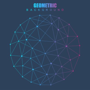 Bağlantılı çizgi ve noktalar ile geometrik arka plan. Yapısı molekül ve iletişim. Bilimsel kavram tasarımınız için. Tıp, teknoloji, bilim arka plan. Vektör çizim.