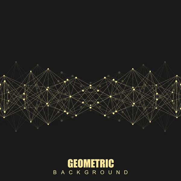 Geometric abstract background with connected line and dots. Structure molecule and communication. Scientific concept for your design. Medical, technology, science background. Vector illustration. — Stock Vector