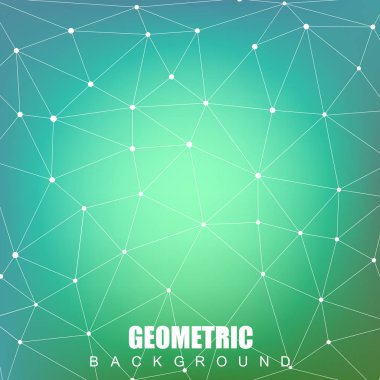 Bağlantılı çizgi ve noktalar ile geometrik arka plan. Yapısı molekül ve iletişim. Bilimsel kavram tasarımınız için. Tıp, teknoloji, bilim arka plan. Vektör çizim.