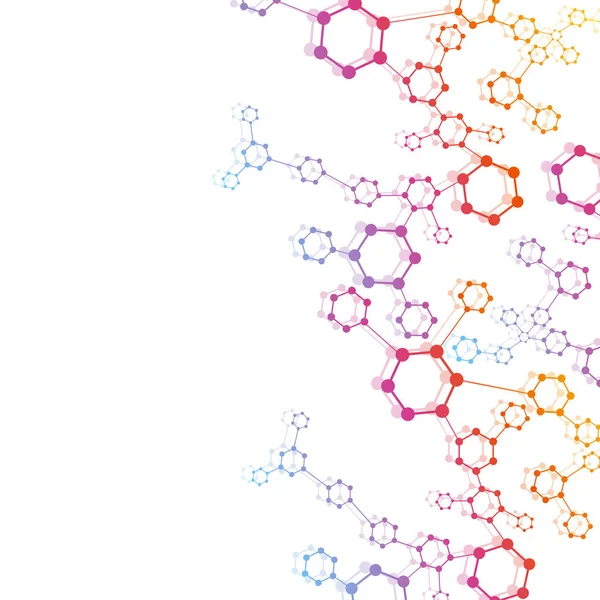 Geometrisch abstracte achtergrond met aangesloten lijn en stippen. Structuur molecuul en communicatie. Wetenschappelijke concept voor uw ontwerp. Medische, technologie, wetenschap achtergrond. Vectorillustratie. — Stockvector