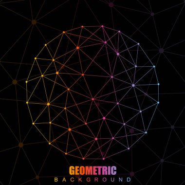 Bağlantılı çizgi ve noktalar ile geometrik arka plan. Yapısı molekül ve iletişim. Bilimsel kavram tasarımınız için. Tıp, teknoloji, bilim arka plan. Vektör çizim.
