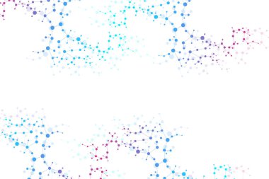 Yapı molekülü ve iletişim. DNA, atom, nöronlar. Tasarımınız için bilimsel bir kavram. Noktalarla birleştirilmiş çizgiler. Tıp, teknoloji, kimya, bilim geçmişi. Vektör illüstrasyonu.