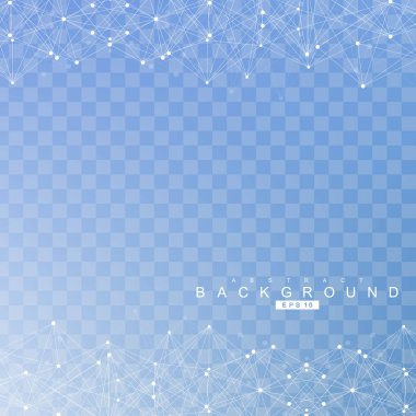Bağlantılı çizgi ve noktalar ile geometrik arka plan. Yapısı molekül ve iletişim. Bilimsel kavram tasarımınız için. Tıp, teknoloji, bilim arka plan. Vektör çizim.