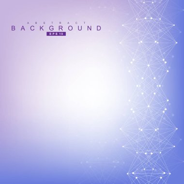 Bağlantılı çizgi ve noktalar ile geometrik arka plan. Yapısı molekül ve iletişim. Bilimsel kavram tasarımınız için. Tıp, teknoloji, bilim arka plan. Vektör çizim.
