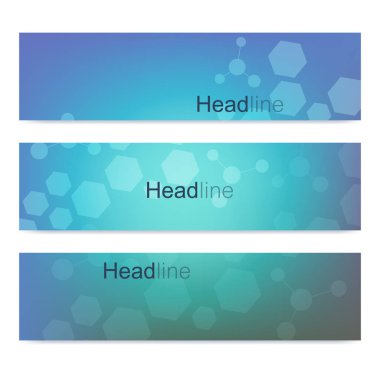 Bilimsel broşür tasarım şablonu. Vektör broşürü düzeni, birbirine bağlı çizgiler ve noktalarla moleküler yapı. Dergi, broşür, kapak, poster tasarımı için elementleri olan bilimsel desenli atom DNA 'sı.