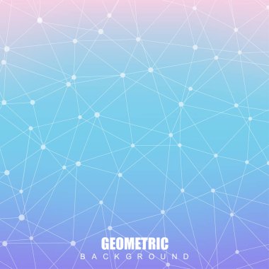 Bağlantılı çizgi ve noktalar ile geometrik arka plan. Yapısı molekül ve iletişim. Bilimsel kavram tasarımınız için. Tıp, teknoloji, bilim arka plan. Vektör çizim.
