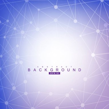 Bağlantılı çizgi ve noktalar ile geometrik arka plan. Yapısı molekül ve iletişim. Bilimsel kavram tasarımınız için. Tıp, teknoloji, bilim arka plan. Vektör çizim.