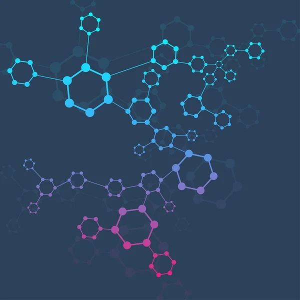 Geometryczne streszczenie tło z połączonych linii i kropek. Struktura cząsteczki i komunikacji. Naukowych koncepcji projektu. Medycznej, technologii, nauki tła. Ilustracja wektorowa. — Wektor stockowy