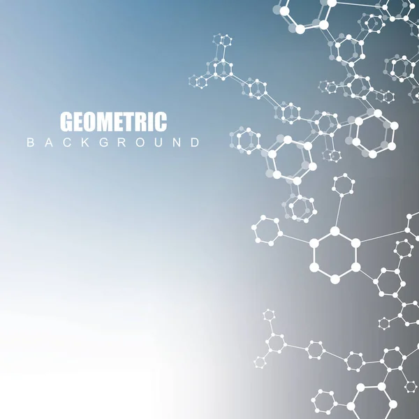 Sfondo geometrico astratto con linea e punti collegati. Concetto scientifico per il vostro progetto. Illustrazione vettoriale — Vettoriale Stock