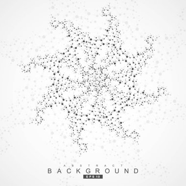 Bağlantılı çizgi ve noktalar ile geometrik arka plan. Bilimsel kavram tasarımınız için. Vektör çizim