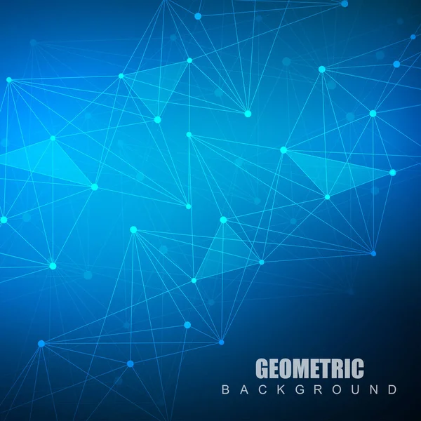 Geometriai absztrakt háttér vonal és pont. Molekula szerkezete és a kommunikáció. Konklúziót a design. Orvosi, technológiai, tudományos háttérrel. Vektoros illusztráció. — Stock Vector